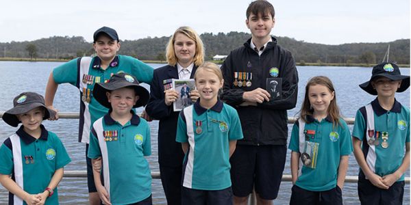 Students involved in the Anzac Day march and service